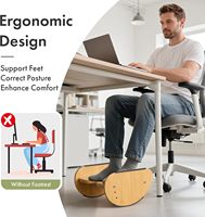 Repose-pieds en bambou pour le travail sous le bureau, 2-en-1, réversible, à bascule, réglable, ergonomique, personnalisable en couleur et logo