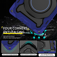 Coque de protection magnétique antichoc à rotation 360° et support multi-angle pour iPad Pro 12,9 pouces (3e, 4e, 5e, 6e génération) – Vente directe usine