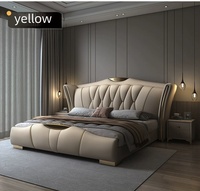 Lit rembourré de luxe de haute qualité pour chambre à coucher, avec rangement, en cuir confortable et souple, disponible en tailles Queen et King pour chambre adulte