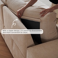 Canapé d'angle fonctionnel Zayshine en velours chenille, style italien moderne de luxe, 4 places, profond et réglable, pour salon