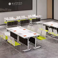 Table de conférence de haute qualité, table de formation de bureau, table pliante personnalisée pour centre d'apprentissage avec roulettes