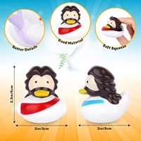 Jouets de baignoire en caoutchouc de Pâques Essentials pour panier de Pâques Petit Jésus Mouton Âne Pigeon et canard en PVC durable