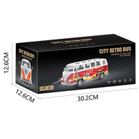 Modèle de bus rétro à l'échelle 1:30, RC, 4 canaux, 27 MHz, portée de 10-15 m, orange, jouet classique, cadeau de collection