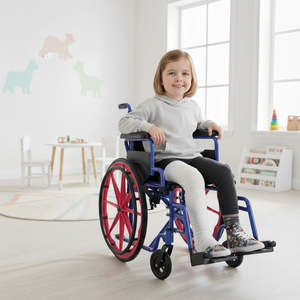 Silla de Ruedas Autopropulsada para Niños, Silla de Ruedas Plegable Rosa PEPE P10035 - Product Image 2