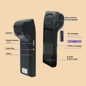 <span class=keywords><strong>Terminal</strong></span> de point de vente portable <span class=keywords><strong>sans</strong></span> <span class=keywords><strong>fil</strong></span> Android 14 avec imprimante thermique 58 mm pour la commande de plats et l'impression multi-échancrures - Product Image 3