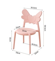 Chaises d'événement en plastique pour enfants, empilables, en forme d'aile, mignonnes, pour fêtes d'enfants, chaise de lecture en plastique pour enfants, vente chaude