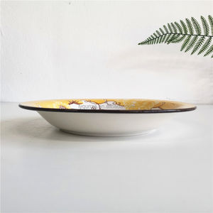 Harga pabrik kustom bantalan cetakan keramik piring makan 7.5 inci keramik <span class=keywords><strong>omega</strong></span> franged piring sup untuk rumah tangga - Product Image 2