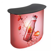 Comptoir de Promotion Pop-Up Portable en PVC avec Impression Personnalisée Support de Réception Pliable en Aluminium Table sur pied Expositions d'Événements