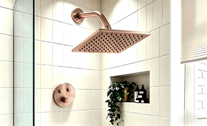 Brazo <span class=keywords><strong>de</strong></span> Ducha <span class=keywords><strong>de</strong></span> 6 Pulgadas <span class=keywords><strong>en</strong></span> Oro Rosa Cepillado, Ecológico, <span class=keywords><strong>de</strong></span> Alta Presión y Ahorro <span class=keywords><strong>de</strong></span> <span class=keywords><strong>Agua</strong></span>, con Salida Única, Montaje Moderno <span class=keywords><strong>en</strong></span> Pared para Cabezal <span class=keywords><strong>de</strong></span> Ducha - Product Image 2