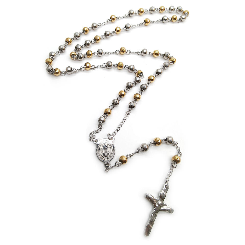 Collier couleur mélange or et argent