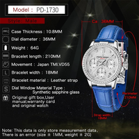 En stock 1 pièce, logo personnalisé, 50 pièces, montre-bracelet à quartz de luxe Pagani Design PD-1730 1730 pour femme, cadran OEM/ODM du fabricant