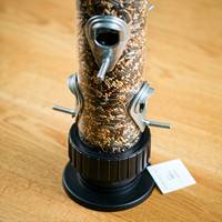 Mangeoire à oiseaux anti-écureuil, mangeoire pour oiseaux sauvages, capacité de 1,25 L, mangeoire suspendue avec 4 ports d'alimentation