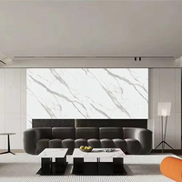 Panneau PVC UV Effet Marbre Haute Brillance 1220x2440mm 3mm, Revêtement Mural en Plastique Résistant à l'Eau pour Rénovation Intérieure Commerciale