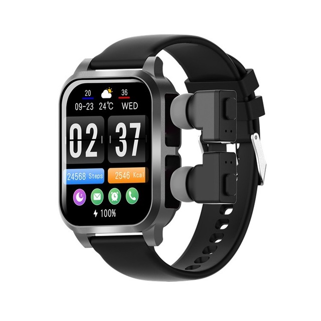 Z20 Smart Watch TWS Two-In-One Earphones for Call Heart Rate Blood Oxygen Magnetic Silicone Smart Watch