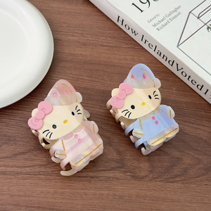 Fermagli per capelli in acetato con gatto KT, graziosi fermagli laterali a cartone animato, <span class=keywords><strong>accessori</strong></span> <span class=keywords><strong>Hello</strong></span> <span class=keywords><strong>Kitty</strong></span> - Product Image 1