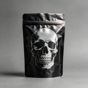 Custom printed black Mylar <b>bracket</b> zipper bag, reusable, sealable, durable <b>plastic</b> bag 3.5g/7g/14g/28g polyester film bag - Product Image 2