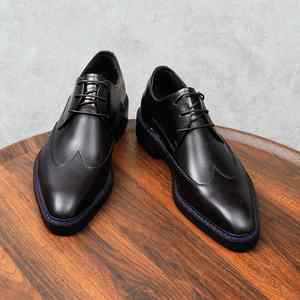 Zapatos Casuales de Hombre para Otoño 2026, de Alta Calidad, Talla Grande, Punta en Pico, de Cuero, Suela Suave Antideslizante, con Cordones, que Aumentan la Altura - Product Image 2