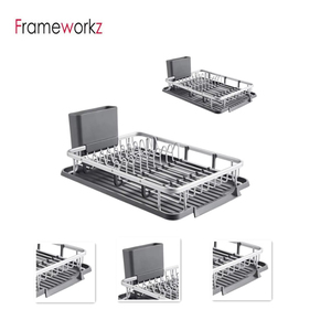 Escurridor de Platos Multiusos para <span class=keywords><strong>Cocina</strong></span>, de Aluminio Resistente a la Oxidación, Nuevo, Plateado, Organizador y Estante de Almacenamiento - Product Image 1