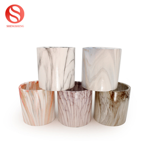 De alta calidad de imitación de madera cerámica <span class=keywords><strong>Rosa</strong></span> redondo pequeño suculentas maceta pote de flor - Product Image 4