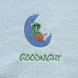 Kim Ryan Embroidered Coral Fleece Towel 34x74cm Soft Absorbent Moon <b>Bear</b> Design Bath Towel Household Use - Product Image 3