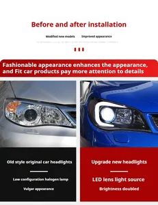 ไฟหน้ารถยนต์ FT สำหรับ Lmpreza WRX ปี 2005-2012 ไฟหน้าโปรเจคเตอร์ LED พร้อมไฟวิ่งกลางวัน อุปกรณ์ตกแต่งรถยนต์ - Product Image 6