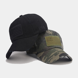 Nuevo bordado EE. UU. Letras Bandera Lavado Rasgado Pato Camo Parche Sombrero para el sol Mujeres al aire libre Gorras <span class=keywords><strong>de</strong></span> béisbol para hombres - Product Image 3
