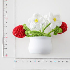 Gran oferta, planta de fresa acabada, ganchillo, hilo de lana, ilustraciones hechas a mano, decoración del hogar para Navidad, otros festivales - Product Image 5