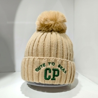 Bonnet en acrylique tricoté avec logo personnalisé, chaud et épais pour l'hiver, protection des oreilles pour adultes, mignon chapeau pour enfants, broderie