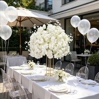 Boule de fleurs artificielles de 60 cm en roses et fleurs de cerisier, centre de table de mariage, porte-bougie, décoration de scène pour cérémonie et banquet