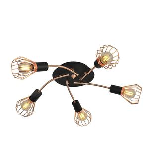 Plafoniera LED 5xE14 Nero/Rame 15x55x55 cm - Illuminazione Moderna, Risparmio Energetico ed Elegante Design per Interni. - Product Image 1