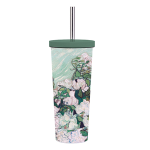 Hoa In 830Ml Thép Không Gỉ Uống Cốc Cốc Cốc Chân Không Cho Trà Sữa Ngọc Trai Chất Lượng Cao Cup Với Thép Không Gỉ Rơm - Product Image 5