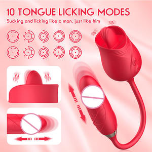 Vibrador Rosa, Juguetes Sexuales <span class=keywords><strong>para</strong></span> Adultos, Estimulación de Lengua y Succión, Doble Vibración, Punto G, Clítoris, Pezones, Vibrador, Juguete Sexual <span class=keywords><strong>para</strong></span> Parejas - Product Image 2