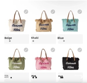<span class=keywords><strong>Sac</strong></span> fourre-tout en toile portable à grande capacité personnalisable, <span class=keywords><strong>sac</strong></span> de shopping, <span class=keywords><strong>sac</strong></span> de plage en toile brodé à franges pour femmes - Product Image 5