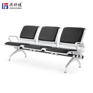Sillas de espera Ausnutria 191x75x80cm de tres plazas con pasamanos para hospital y estación de tren - Product Image 2