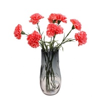 Flor de Clavel Roja y Rosa Artificial de Alta Calidad con Tacto Real para Regalo del Día de la Madre, Decoración de Mesa para Bodas y Hogar