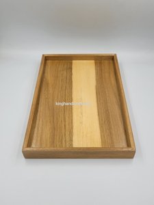 Plateau rectangulaire en bois d'acacia 35x25x3cm-Plateau en bois de qualité supérieure pour thé, fruits, pain-OEM Service - Product Image 2