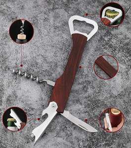Abridor de Botellas de Vino y Cerveza Multifuncional de Madera Personalizado XDH1927 con Grabado Láser de Logotipo - Product Image 2