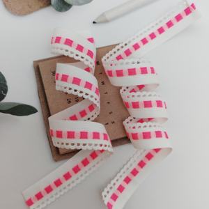 Vente en gros HH4K Largeur personnalisée Sergé Sangle élastique mince Spandex/Nylon Bande de reliure Noir Blanc Rose Motif Sous-vêtements Vêtement - Product Image 4