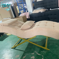 Table de massage moderne incurvée avec matelas en mousse, fauteuil inclinable Tophatter, chaise longue pour extensions de cils, table de massage