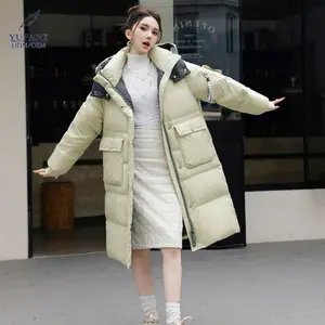 YuFan 사용자 정의 핑크 겨울 파카 여성 긴 패딩 재킷 화이트 오리 다운 재킷 여성 코트