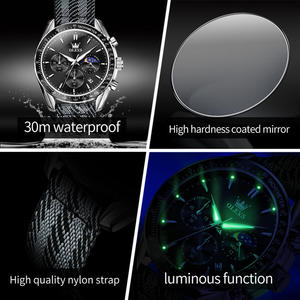   Montres pour hommes 3630, design personnalisé OEM, logo personnalisé, bracelet en nylon sport, chronographe, montre à quartz pour hommes - Product Image 5