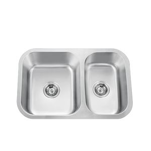 Bonke-cuencos dobles de 28 pulgadas, acero inoxidable Premium, para cocina, debajo del lavabo - Product Image 1