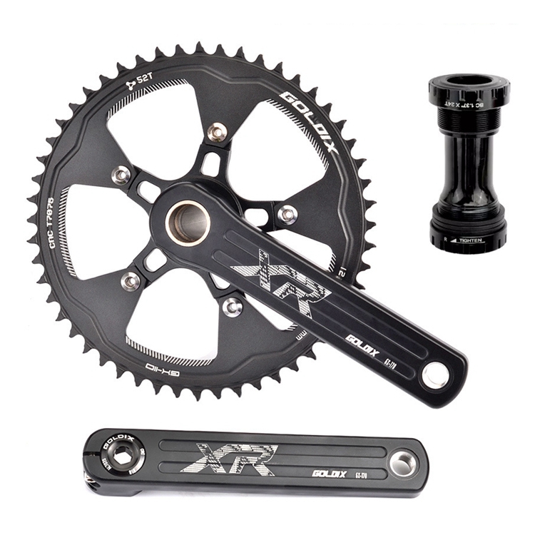 सड़क बाइक Crankset bmx साइकिल क्रैंक के लिए क्रैंक हाथ 110BCD 170MM 38/40/42/44/46/48/50/52T Crankset नीचे ब्रैकेट क्रैंक सेट