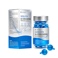 Kapsul Minyak Rambut Keratin Ceramide OEM Khusus Memperkuat Rambut Rusak, Memberikan Kilau Mutiara Biru, Perawatan Rambut Halus, Esensial Perawatan Rambut