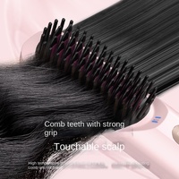 Mesky mini portable grande batterie diamant noir sans fil droit céramique sans fil chaud peigne bigoudi cheveux lisseur brosse peigne