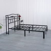 Großhandel Neues Produkt: Superbelastbares Doppel-Eisenbett mit Ladeanschluss am Kopfende, Stromversorgung für Schlafzimmer
