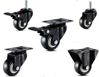 Roulettes universelles silencieuses directionnelles en nylon et caoutchouc noir de haute qualité de 2 pouces pour chaise de bureau, canapé, meubles