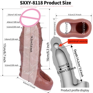 ปลอกขยายขนาดอวัยวะเพศชายแบบสมจริง SXXY พร้อมช่องเก็บน้ำอสุจิ ช่วยเพิ่มขนาดอวัยวะเพศชาย ยืดเวลาการหลั่ง - Product Image 3
