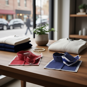 Fazzoletto quadrato a pois 70x70 cm in cotone, piccolo fazzoletto da uomo e donna, accessorio moda - Product Image 2