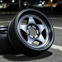 BEST WHEEL JT274 17/18" 9J ET0 Jantes en alliage d'aluminium à cinq branches PCD 6x135/5x127/6x139.7 Rainures antidérapantes Noir mat